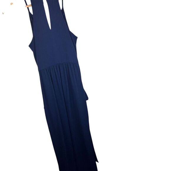 BCBGeneration Women's Sleeveless‎ Maxi Blue Drape Pocket Dress Size Small Formal - Picture 9 of 10